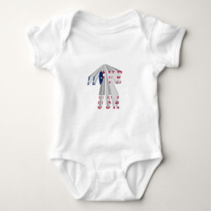 Ascending Patriotism: I Love USA Perspective Art Baby Bodysuit