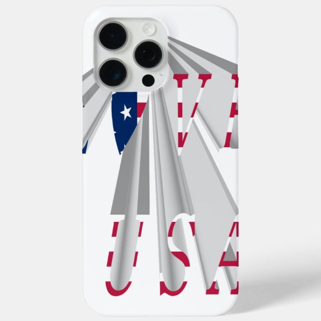 Ascending Patriotism: I Love USA Perspective Art Case-Mate iPhone Case (Back)