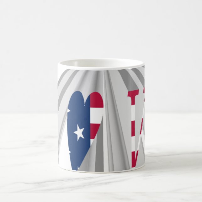 Ascending Patriotism: I Love USA Perspective Art Coffee Mug (Center)