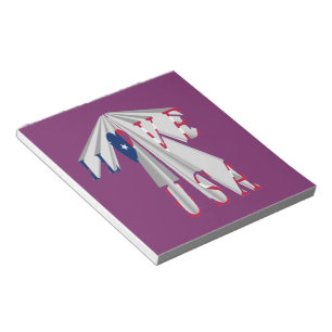 Ascending Patriotism: I Love USA Perspective Art Notepad