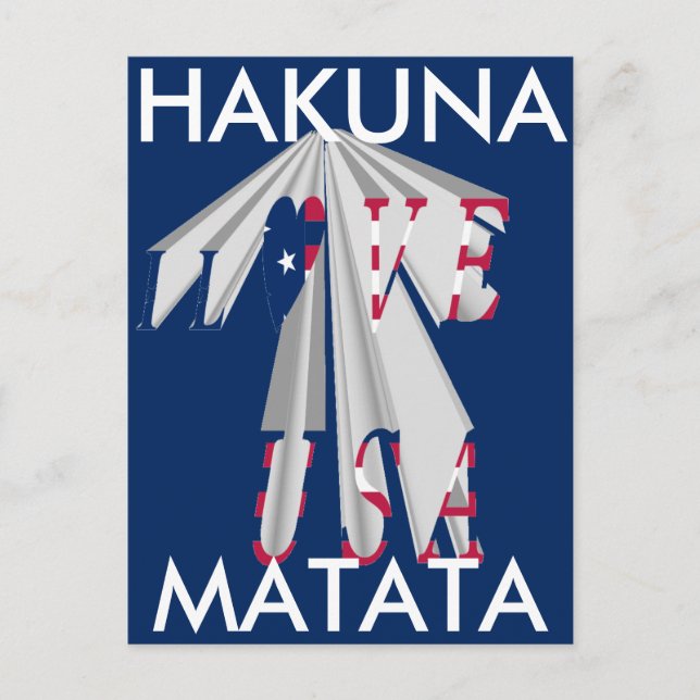 Ascending Patriotism: I Love USA Perspective Art Postcard (Front)