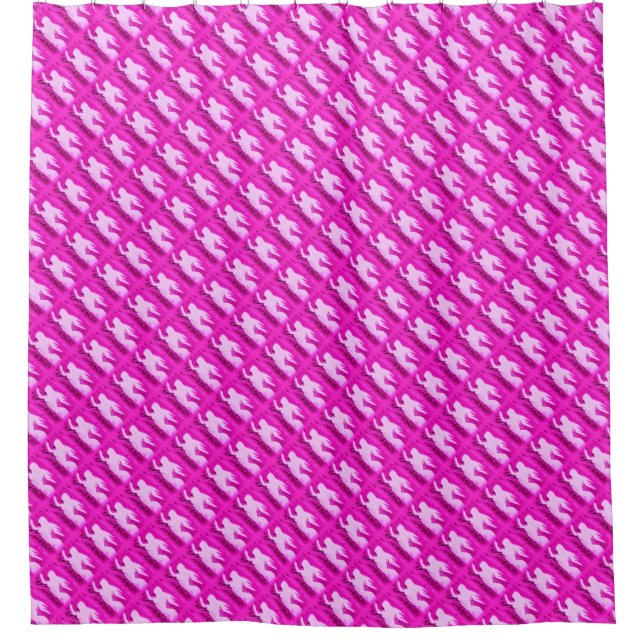 ascending pink mermaids pattern shower curtain (Front)