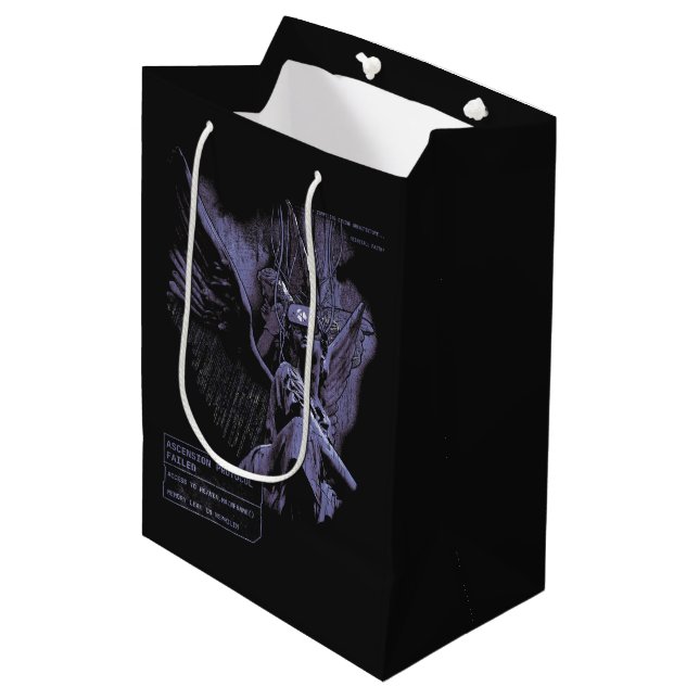 Ascension Denied - Techno-Goth Streetwear Design Medium Gift Bag (Front Angled)