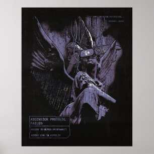 Ascension Denied - Techno-Goth Streetwear Design Poster