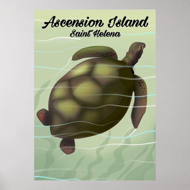 Ascension Island Sea Turtle Poster (Front)