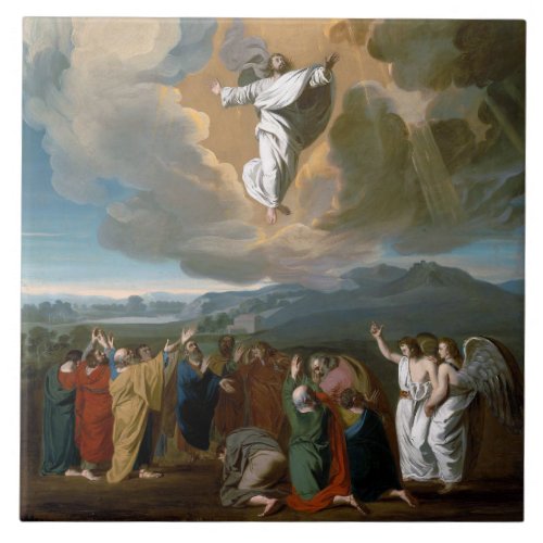 Ascension Jesus Christ Ascending to Heaven Ceramic Tile