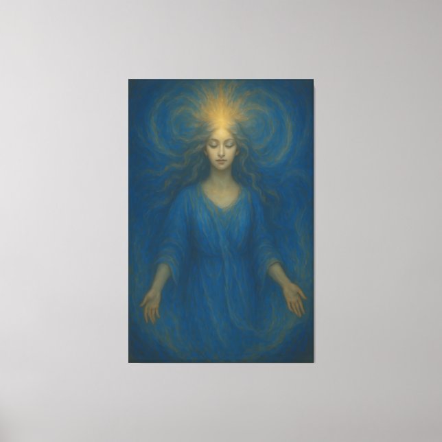 Ascension Light Goddess – Golden Awakening Spirit  Canvas Print (Front)