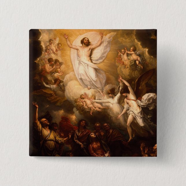 Ascension of Christ with Angels Button (Front)