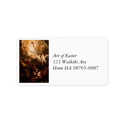 Ascension of Christ with Angels Label