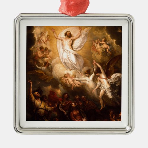 Ascension of Christ with Angels Metal Ornament