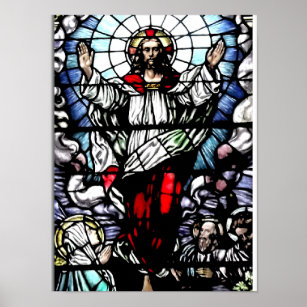 Ascension of Jesus stained glass window Poster