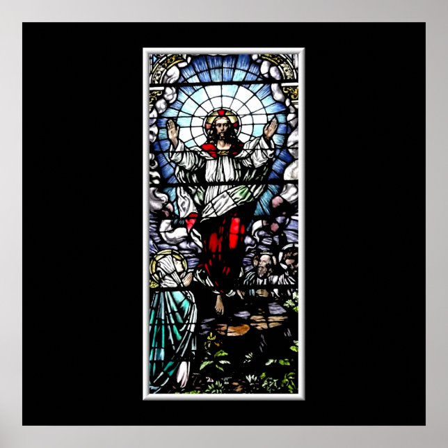 Ascension of Jesus stained glass window Poster (Front)