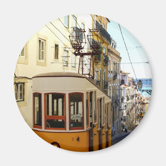 Ascensor of Bica, Lisbon, Portugal Magnet (Front)