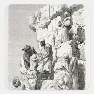 Ascent of the Great Pyramid, 19th century Square Sticker