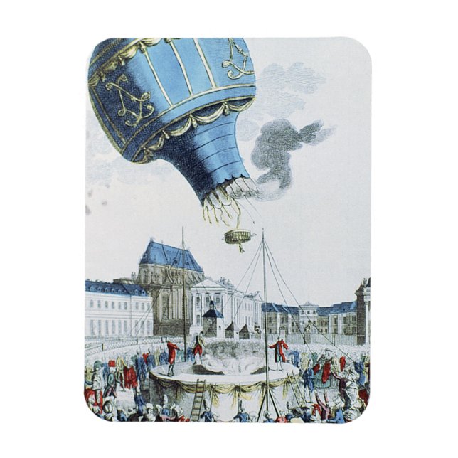 Ascent of the Montgolfier brothers hot-air balloon Magnet (Vertical)