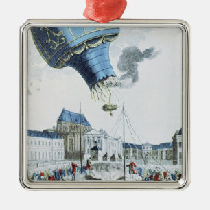 Ascent of the Montgolfier brothers hot-air balloon Metal Ornament
