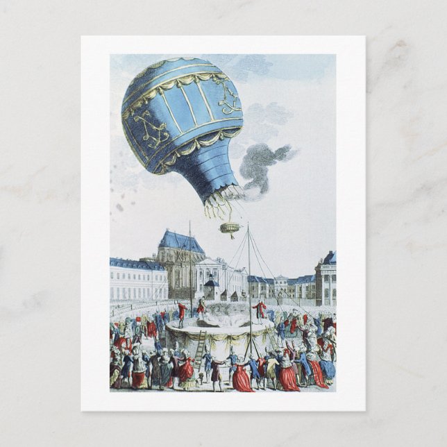 Ascent of the Montgolfier brothers hot-air balloon Postcard (Front)