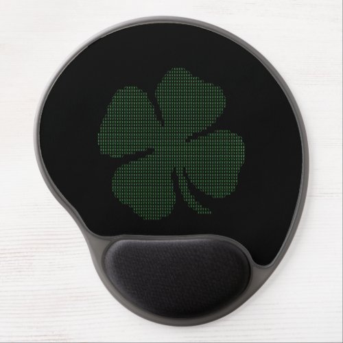 Ascii Art Shamrock Four Leaf Clover Gel Mouse Pad