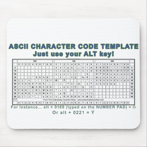 ASCII Code Mouse Pad