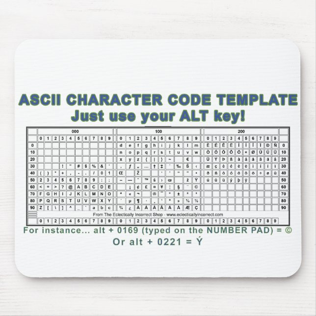 ASCII Code Mouse Pad (Front)