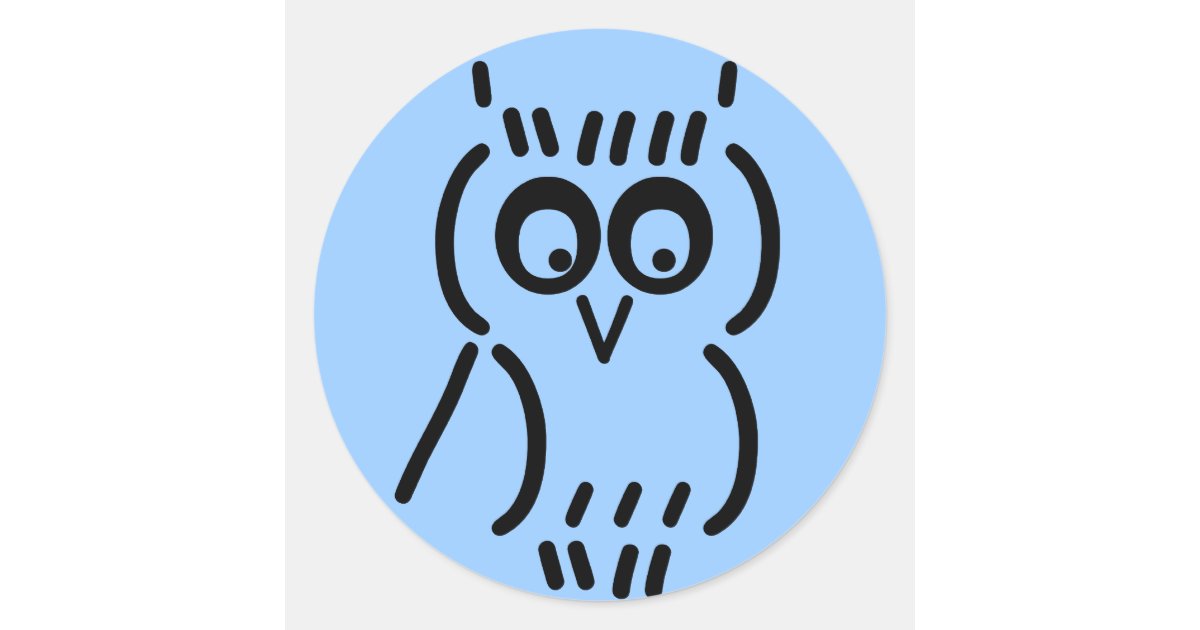 ASCII Owl Classic Round Sticker | Zazzle