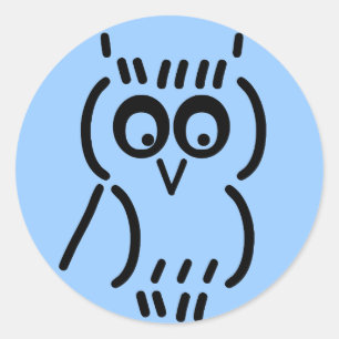 ASCII Owl Classic Round Sticker