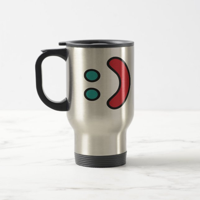 Ascii Smile Travel Mug (Left)