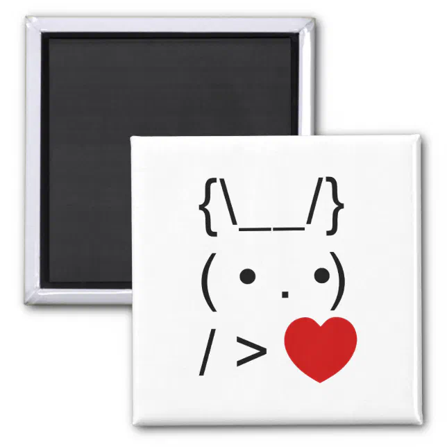 ASCII Text Art Bunny Rabbit Give Heart