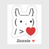 ASCII Text Art Bunny Rabbit Give Heart Sticker | Zazzle