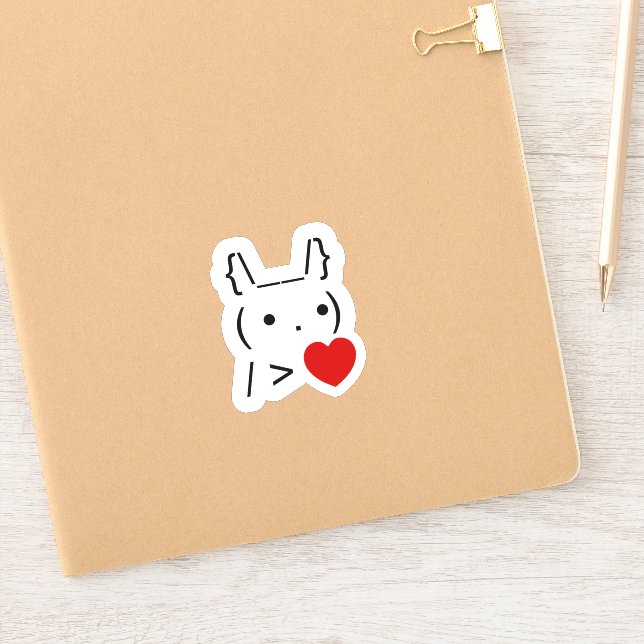 ASCII Text Art Bunny Rabbit Give Heart Sticker | Zazzle
