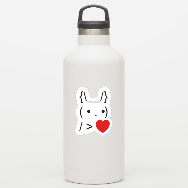 ASCII Text Art Bunny Rabbit Give Heart Sticker | Zazzle