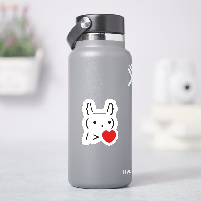 ASCII Text Art Bunny Rabbit Give Heart Sticker | Zazzle