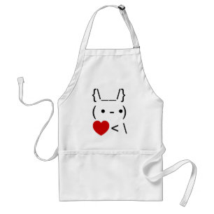 ASCII Text Art Bunny Rabbit Take Heart Back Adult Apron