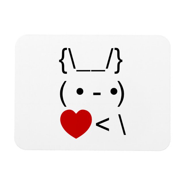 ASCII Text Art Bunny Rabbit Take Heart Back Magnet (Horizontal)