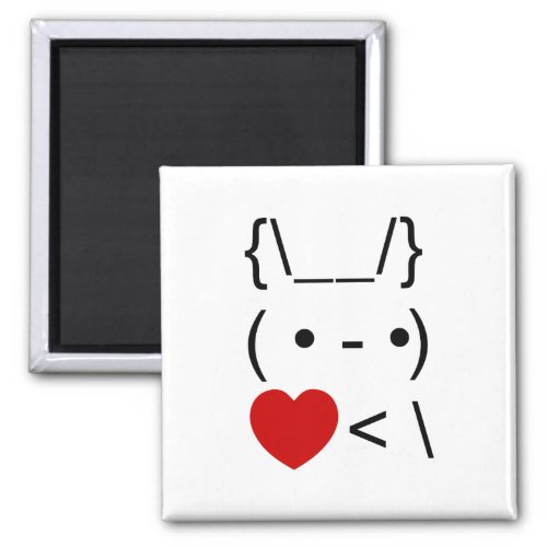 ASCII Text Art Bunny Rabbit Take Heart Back Magnet