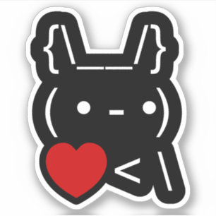 ASCII Text Art Bunny Rabbit Take Heart Back Sticker