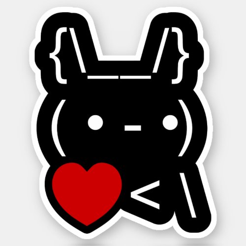 ASCII Text Art Bunny Rabbit Take Heart Back Sticker