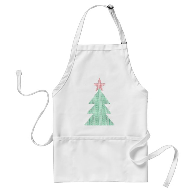 ASCII Xmas Tree Adult Apron (Front)