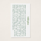 Asclepius Prayer Card (Back)