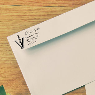 Asclepius Veterinary Modern Script Return Address Self-inking Stamp