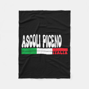 Ascoli Piceno City Italia Vintage Italy Flag Trave Fleece Blanket