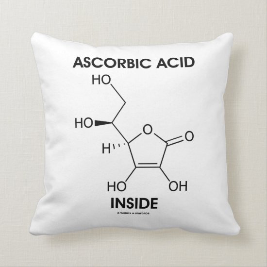 Ascorbic Acid Inside (Vitamin C Chemical Molecule) Throw Pillow