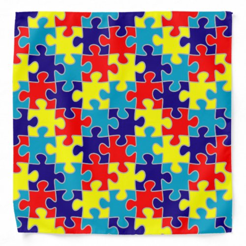 Custom Accessories 17 Asd Aspergers Autism Awareness Puzzle Pattern Bandana
