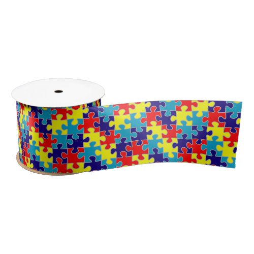 Other Occasions 7 Asd Aspergers Autism Awareness Puzzle Pattern Satin Ribbon