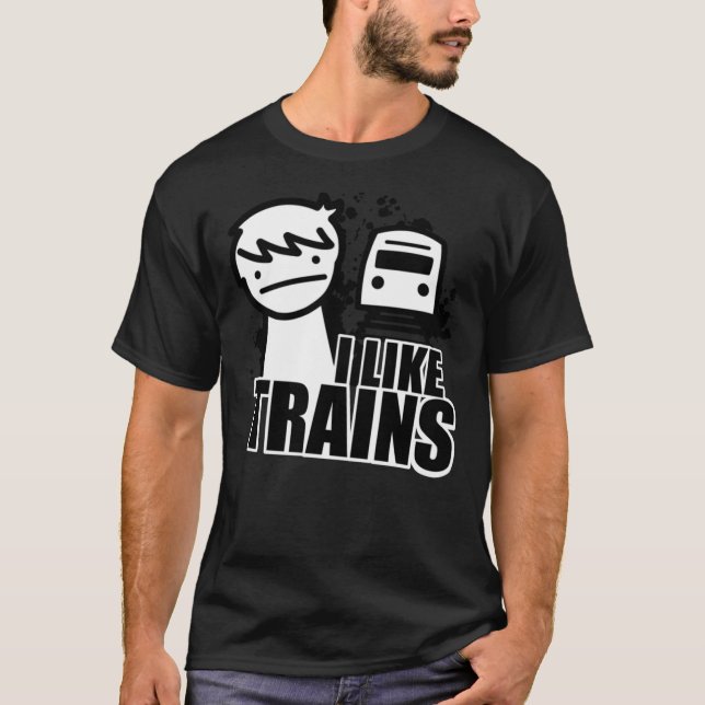 ASDF T-Shirt I Like Trains  Essential T-Shirt (Front)