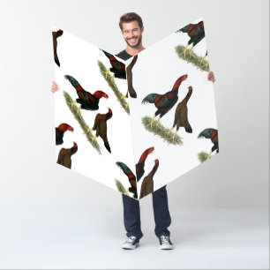 Aseel Black Red Chickens Card