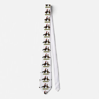 Aseel Black Red Chickens Neck Tie