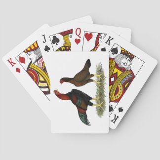 Aseel Black Red Chickens Poker Cards