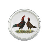 Aseel Black Red Chickens Ring (Front)