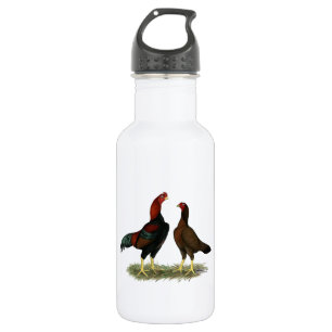 Aseel Black Red Chickens Stainless Steel Water Bottle